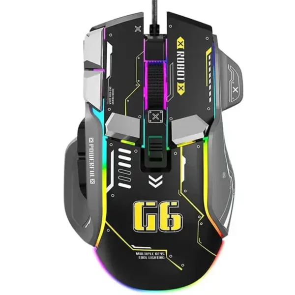 G6 Souris mécanique gamer 12 touches souris de jeu filaire conception ergonomique réglage Macro