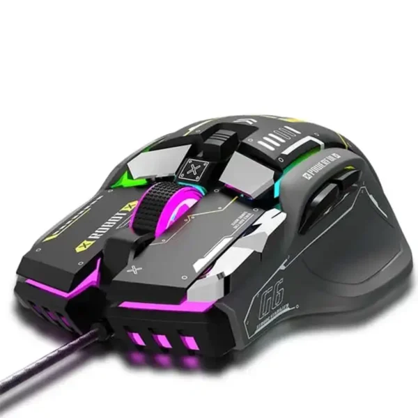 G6 Souris mécanique gamer 12 touches souris de jeu filaire conception ergonomique réglage Macro