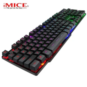 Imice Clavier gaming AK-600, Clavier mécanique rétroéclairé RGB, pour PC Gamer