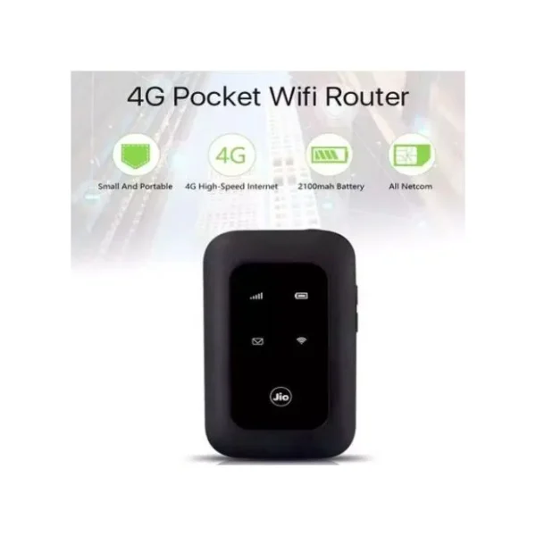 Jio Modem Routeur 4G LTE Carte SIM Mobile Hotspot Avec Batterie 2100mAh 10 heures