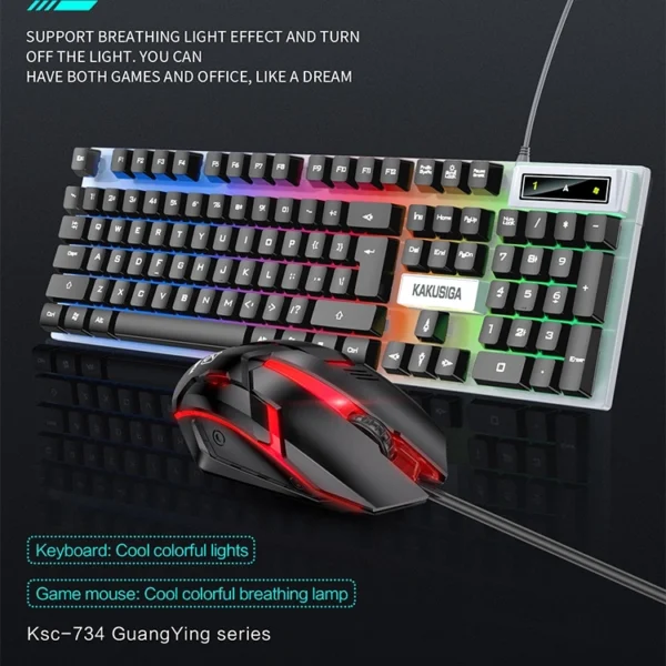 KAKUSIGA Clavier et Souris ensemble KAKU jeu Clavier Mécanique 104 Touches Clavier