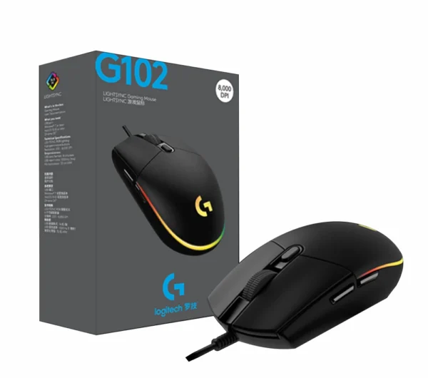 LOGITECH G102 Souris Gaming LIGHTSYNC BLACK 8000DPI 8