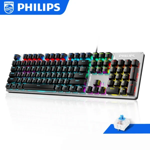 Philips Clavier Gamer Mécanique Filaire Gaming RGB SPK8404