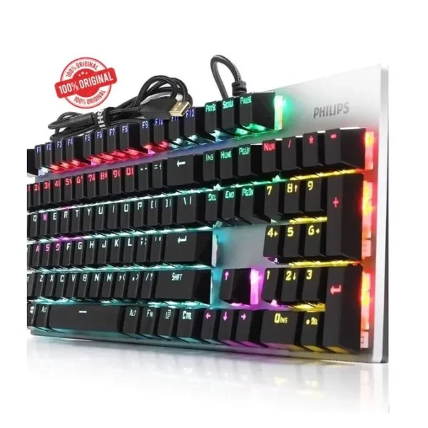 Philips Clavier Gamer Mécanique Filaire Gaming RGB SPK8404