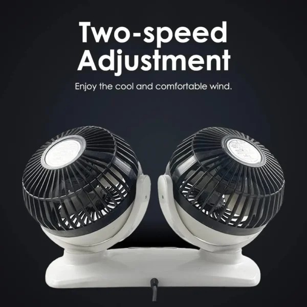 Ventilateur de refroidissement d’air de voiture, Ventilateur de Circulateur d’air à double tête, avec rotation à 360 °