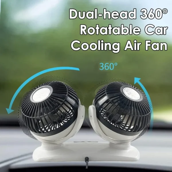 Ventilateur de refroidissement d’air de voiture, Ventilateur de Circulateur d’air à double tête, avec rotation à 360 °