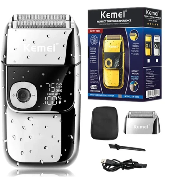 Kemei Rasoir electrique KM 2028 professionnel pour barbe et cheveux Rechargeable