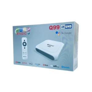 Magic Q99 TV BOX Android 14 4K Ultra HD Télécommande Bluetooth + Abonnement 15 Mois