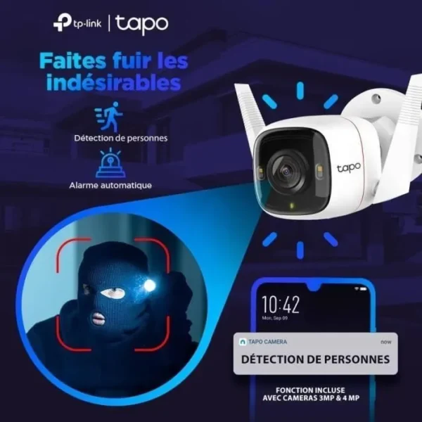 TP-Link Tapo C310 HD 2K(3MP) - Caméra Surveillance WiFi Extérieur