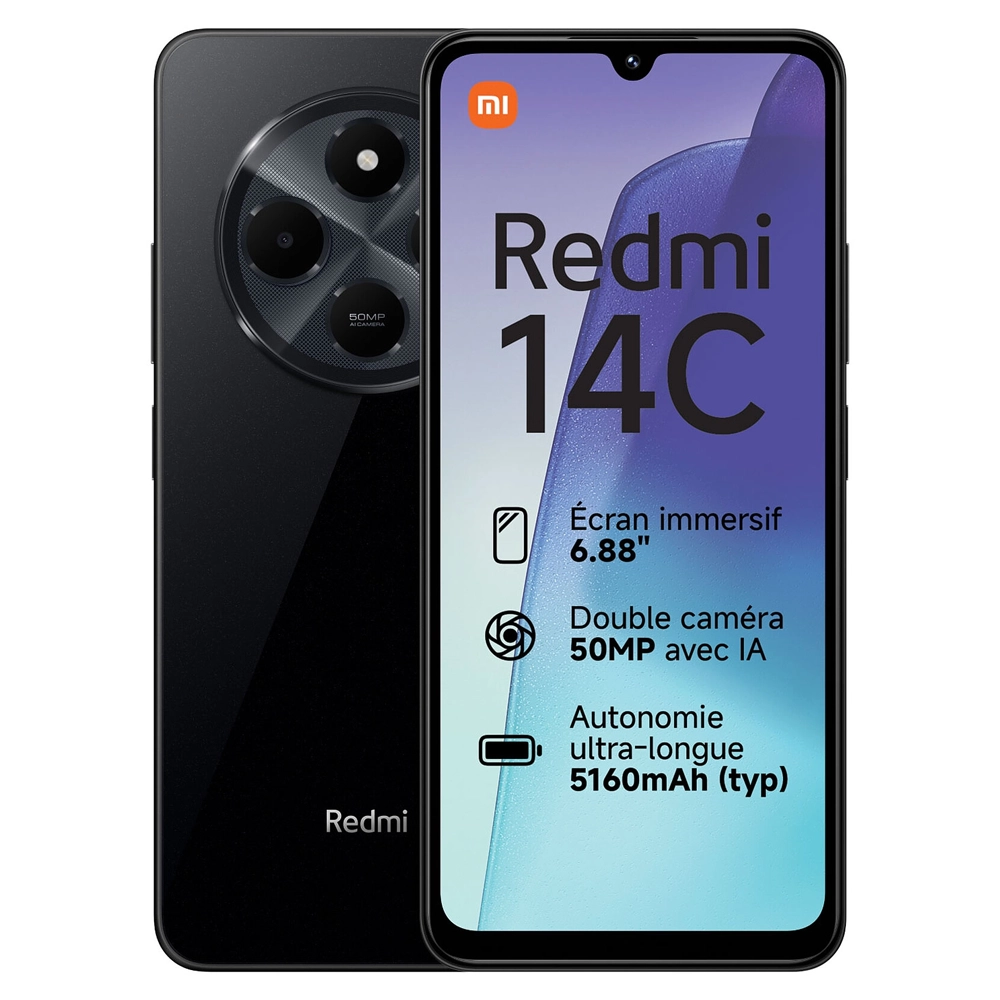 Xiaomi Redmi 14C Noir 128GB 4GB RAM