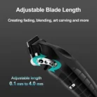 Tondeuse Professionnelle KEMEI 2296 - Autonomie de 5H50 et Charge Rapide