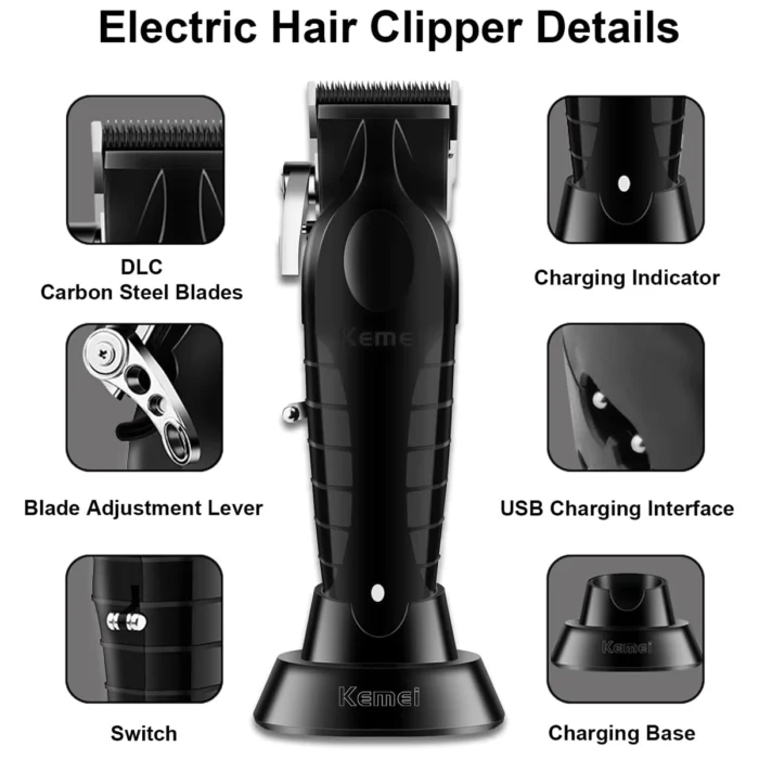 Kemei-2296-tondeuse-cheveux-hommes-tondeuse-professionnelle-coiffeur-Coupe-herbe-Professionnel-Tondeuse-cheveux-Ajustable-Machine-3 Tondeuse Professionnelle KEMEI 2296 - Autonomie de 5H50 et Charge Rapide