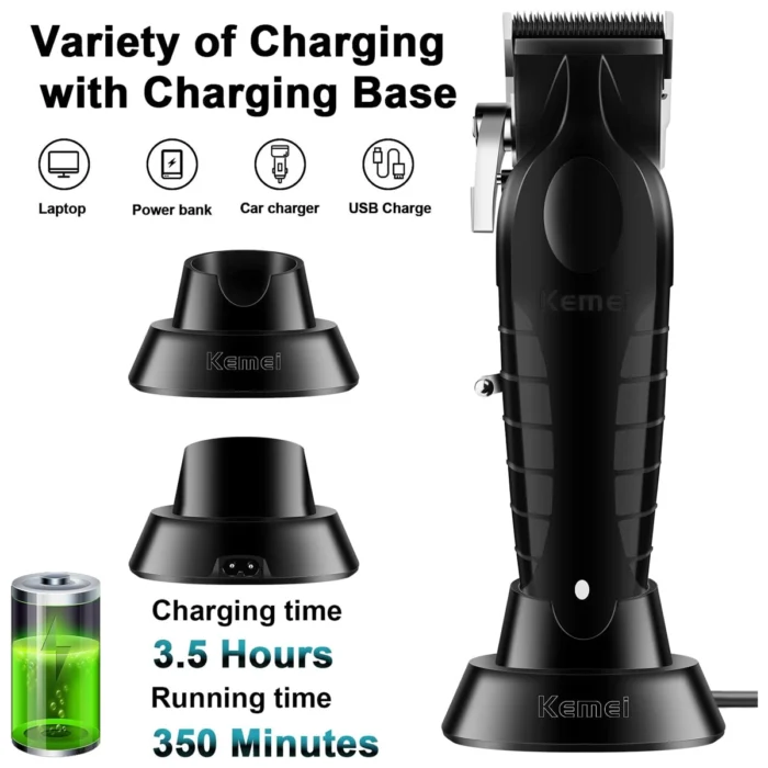 Kemei-2296-tondeuse-cheveux-hommes-tondeuse-professionnelle-coiffeur-Coupe-herbe-Professionnel-Tondeuse-cheveux-Ajustable-Machine-4 Tondeuse Professionnelle KEMEI 2296 - Autonomie de 5H50 et Charge Rapide