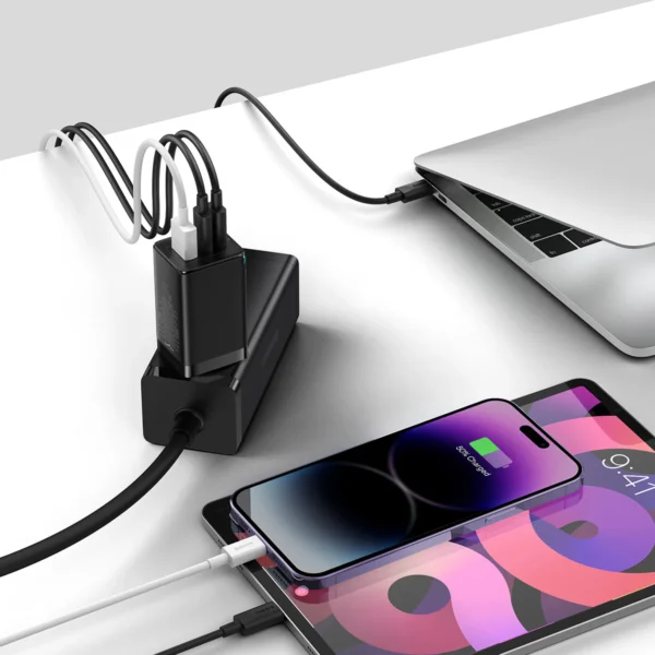 Chargeur Originale Baseus GaN5 Pro 65W - USB-C et USB-A avec Charge Rapide pour Smartphones et Ordinateurs Portables