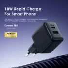 Chargeur Original oraimo Cannon 18D – 18W, Double Port USB, Charge Rapide AniFast™