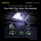 Oraimo HyperGaN 65W Chargeur Original USB-C 3 Ports – Charge Rapide GaN Compatible MacBook, iPhone, Galaxy, iPad Pro, et Plus avec Câble Type-C Inclus
