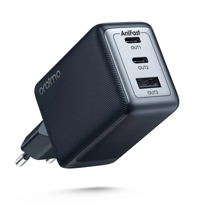 oraimo-hypergan-65w-chargeur-originale-usb-c-pour-smartphones-et-ordinateurs-portables-7 Oraimo HyperGaN 65W Chargeur Original USB-C 3 Ports – Charge Rapide GaN Compatible MacBook, iPhone, Galaxy, iPad Pro, et Plus avec Câble Type-C Inclus