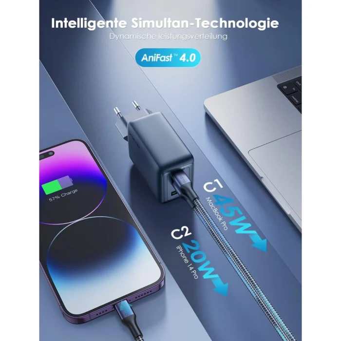 oraimo-hypergan-65w-chargeur-originale-usb-c-pour-smartphones-et-ordinateurs-portables-8 Oraimo HyperGaN 65W Chargeur Original USB-C 3 Ports – Charge Rapide GaN Compatible MacBook, iPhone, Galaxy, iPad Pro, et Plus avec Câble Type-C Inclus