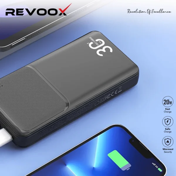 Power Bank Revoox RevoSpark RPB-P301 - Chargeur Portable 30 000 mAh USB & Type-C