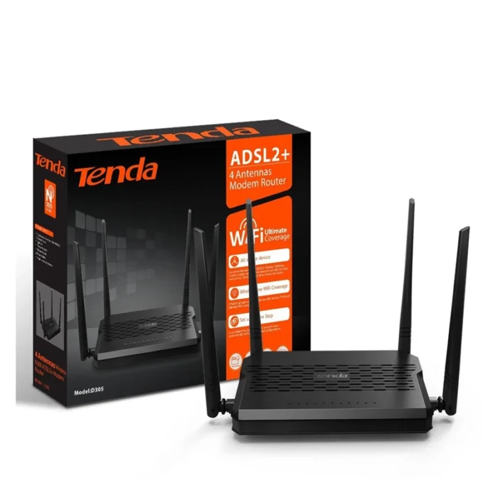tenda-d305-modem-routeur-adsl2-plus-wifi-4-antennes-usb-4 Tenda D305 Modem Routeur ADSL2+ WiFi N 300Mbps : Performance, Connectivité et Sécurité Optimisées
