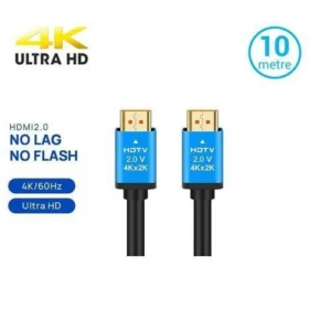 Câble HDMI 4K 2.0 PREMIUM 15M – Profitez d’une transmission audio et vidéo ultra-net en 4K/2K/1080P. Connexion plug & play, connecteurs dorés et protection anti-interférences pour une expérience home cinéma et gaming optimale. Livraison rapide !