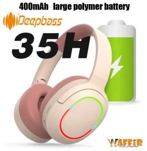 Casque Bluetooth DeepBass R10 – Écouteurs Sans Fil Pliables avec Basses Puissantes, Micro Intégré, Radio FM et Carte MicroSD