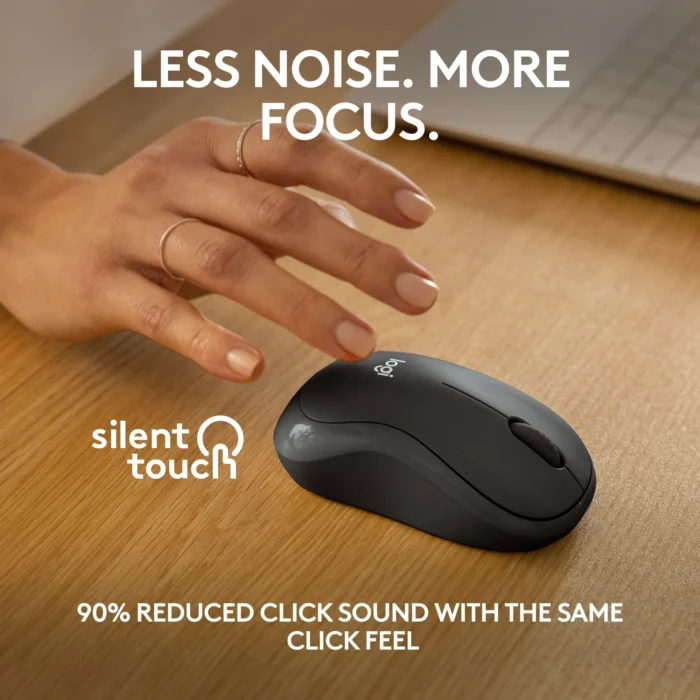 Logitech (7) Logitech M240 Silent Graphite – Souris Sans Fil Ultra-Silencieuse avec Bluetooth & Autonomie 18 Mois