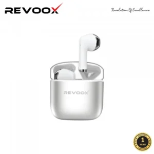 REVOOX IRON RBE-P08 Earphones Bluetooth – Écouteurs Sans Fil Bluetooth V5.3 avec Micro, Autonomie 4H, Type-C, Couleur Argent