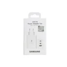 Samsung Chargeur Ultra Rapide Trio 65W Original avec Câble Type-C to Type-C – Double USB Type-C + USB Type-A, Super Fast Charging 2.0, Adaptateur secteur