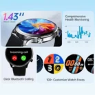 Smart Watch Motive 9 Pro – Montre Connectée Premium avec Écran AMOLED 1,43″, Appels Bluetooth & Suivi Santé Avancé