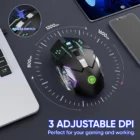 Souris Gaming Sans Fil RGB – Bluetooth & 2.4G, Rechargeable, 6 Boutons, 7 Couleurs LED & Clic Silencieux