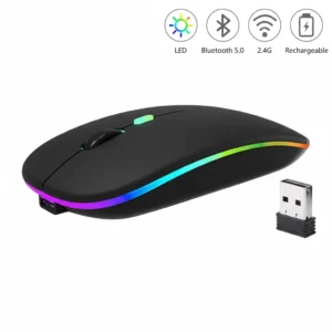 Biagji BJ-189 – Souris Sans Fil Ergonomique Triple-Mode 2.4GHz + Bluetooth 4.0/5.0 Ultra-Silencieuse & Rechargeable