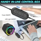 Kisonli L-6060 – Haut-parleurs Gaming RGB USB Stéréo pour PC et Ordinateur de Bureau – Son Clair et Puissant