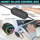 Kisonli L-6060 – Haut-parleurs Gaming RGB USB Stéréo pour PC et Ordinateur de Bureau – Son Clair et Puissant
