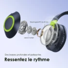 Casque Bluetooth oraimo BoomPop2S – Supra-Auriculaires Sans Fil ENC, Autonomie 50h, Bluetooth 5.3 et Micro Intégré