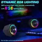 Kisonli L-6060 – Haut-parleurs Gaming RGB USB Stéréo pour PC et Ordinateur de Bureau – Son Clair et Puissant