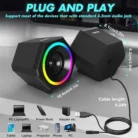 Kisonli L-6060 – Haut-parleurs Gaming RGB USB Stéréo pour PC et Ordinateur de Bureau – Son Clair et Puissant