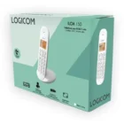 LOGICOM Téléphone sans fil Iloa 150 DECT Solo Blanc avec Mains Libres – Autonomie 90h