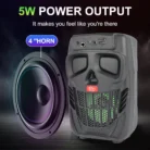 Enceinte Bluetooth Portable ZQS1492 – Haut-Parleur Sans Fil Étanche 5W avec LED RGB, Micro Intégré et Batterie Rechargeable