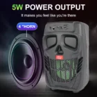 Enceinte Bluetooth Portable ZQS1492 – Haut-Parleur Sans Fil Étanche 5W avec LED RGB, Micro Intégré et Batterie Rechargeable