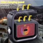 Haut-Parleur DV-600 – Enceinte Bluetooth Solaire Multifonction avec Graves Stéréo, Radio FM, Lampe Torche et Éclairage RGB