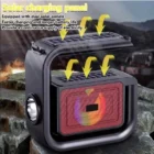 Haut-Parleur DV-600 – Enceinte Bluetooth Solaire Multifonction avec Graves Stéréo, Radio FM, Lampe Torche et Éclairage RGB
