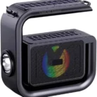 Haut-Parleur DV-600 – Enceinte Bluetooth Solaire Multifonction avec Graves Stéréo, Radio FM, Lampe Torche et Éclairage RGB