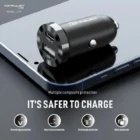 Konfulon Chargeur de Voiture Original C79 – USB & Type-C PD 12W, Charge Rapide avec Multi-Protection