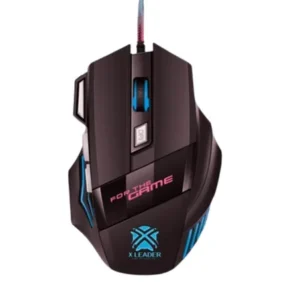 X LEADER Souris Gaming LED Optique Filaire – 3400 DPI, 8 Boutons Programmables, RGB, Conception Ergonomique