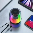 Bokaini Haut-Parleur Bluetooth Portable – Mini Enceinte Sans Fil HD 5W avec Éclairage RGB, Batterie 600mAh et Micro Intégré