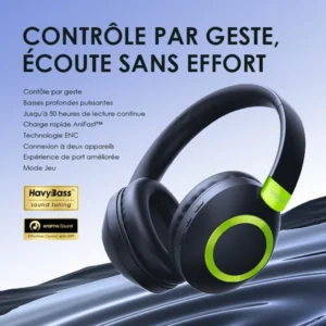 oraimo-boompop2s-casque-sans-fil-50h Casque Bluetooth oraimo BoomPop2S – Supra-Auriculaires Sans Fil ENC, Autonomie 50h, Bluetooth 5.3 et Micro Intégré