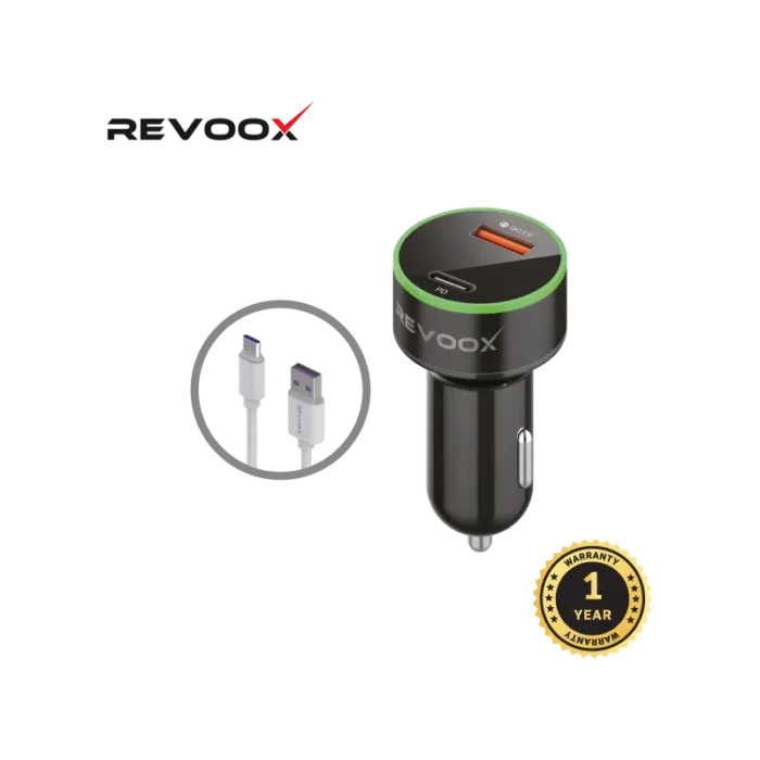 revoox-car-charger-type-c-usb-15w-cable-type-c-rcc-pc01-1 REVOOX Chargeur de Voiture Original 15W RCC-P01 – Double Port USB & Type-C, Charge Rapide Universelle