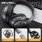 Revoox RHD-01 – Casque Sans Fil Bluetooth 5.3 avec Micro Intégré, Multipoint, Autonomie 12h et Confort Ergonomique Consulter Nos Magasin
