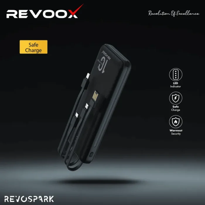 revoox-power-bank-revospark-rpb-p102 Revoox Power Bank RevoSpark RPB-P100 – Batterie Externe 10000 mAh 15W avec Multi-Ports USB, Type-C, Micro et Lightning